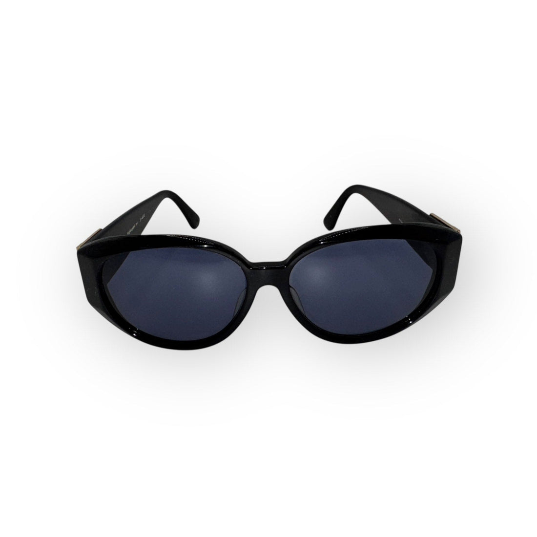 Yves Saint Laurent Vintage Black & Gold Oval Sunglasses – Authentic Designer Eyewear Yves Saint Laurent