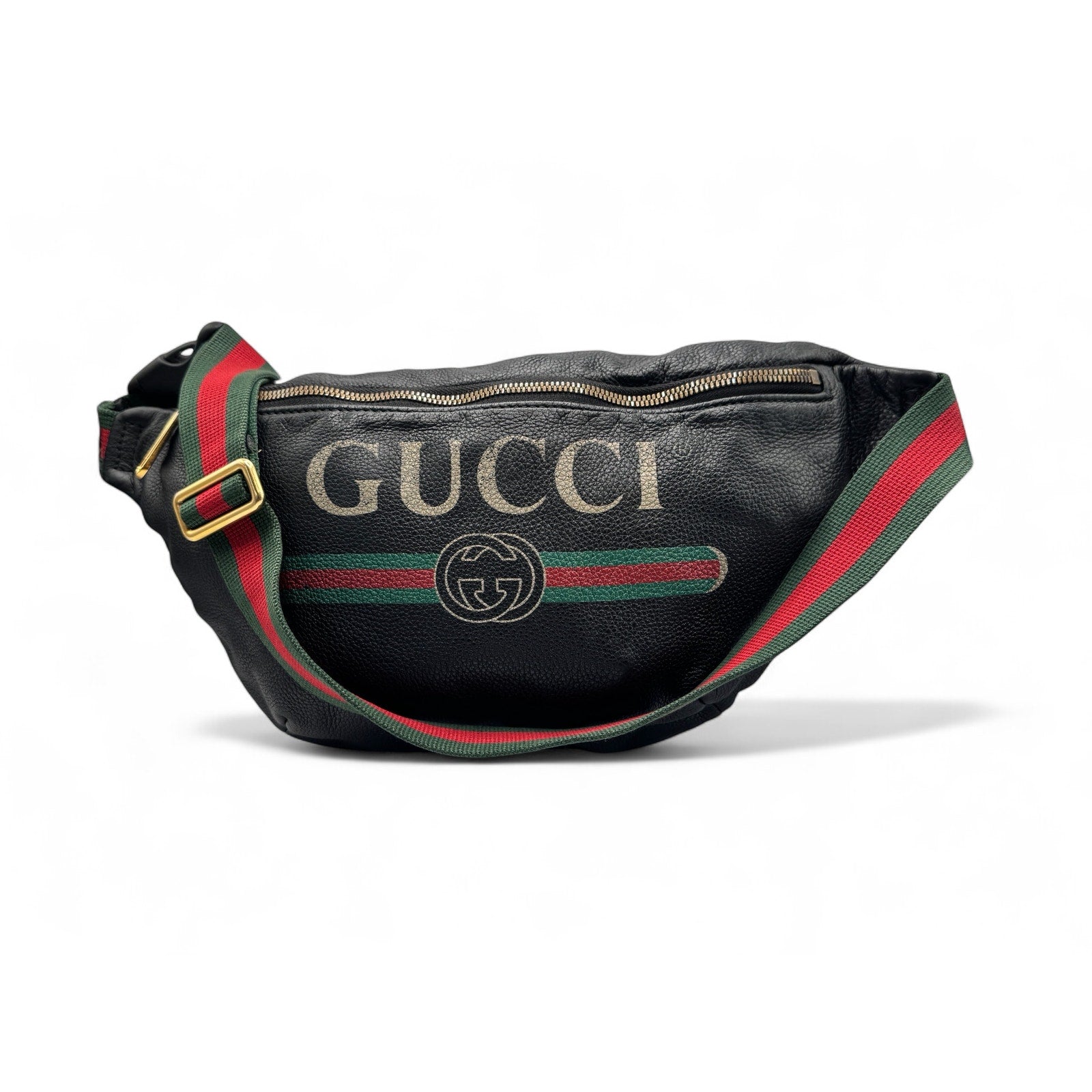 Gucci Logo Belt Bag in Black Calfskin Leather – Medium Size Gucci