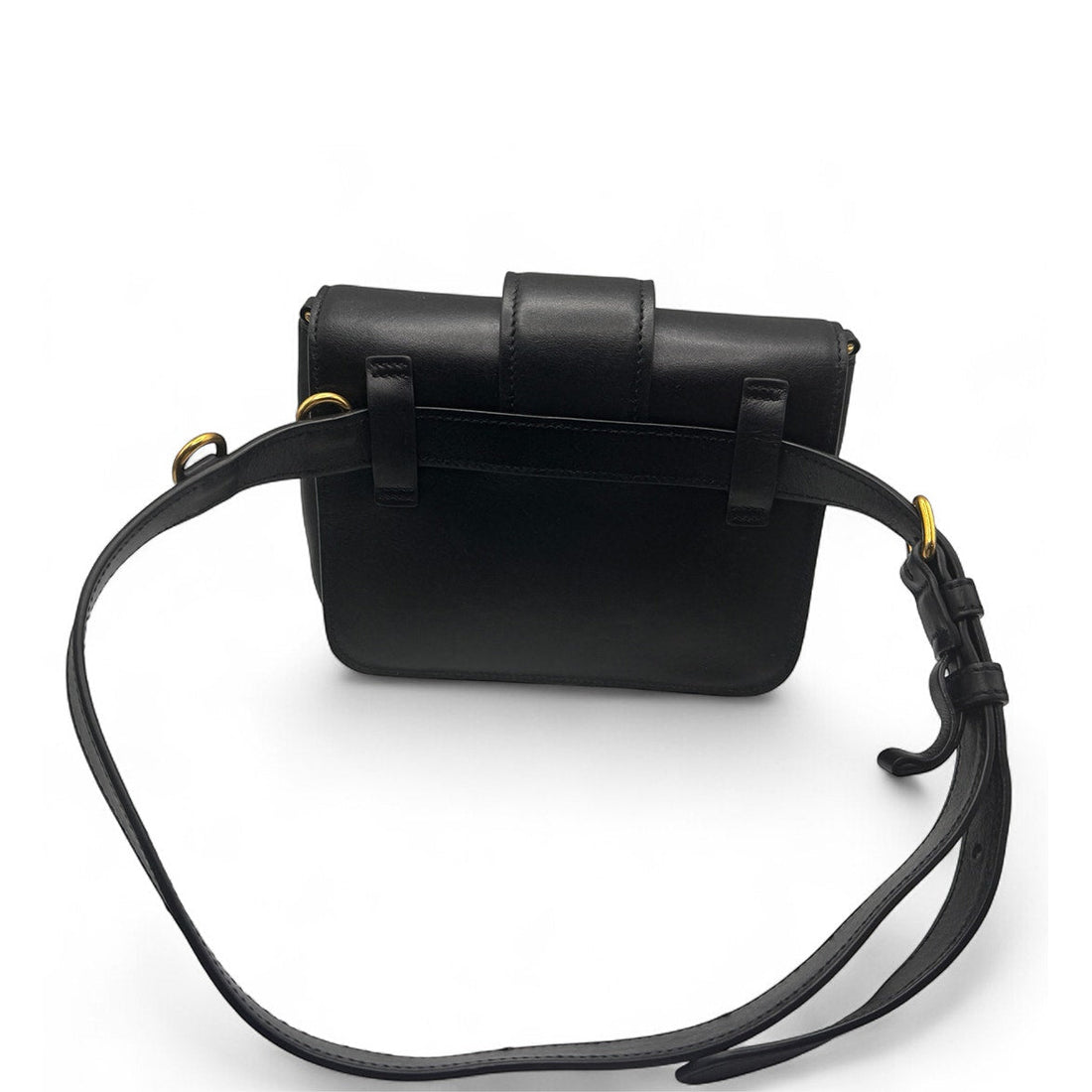 Authentic Prada Leather Cahier Convertible Belt Bag – Black with Gold Hardware PRADA