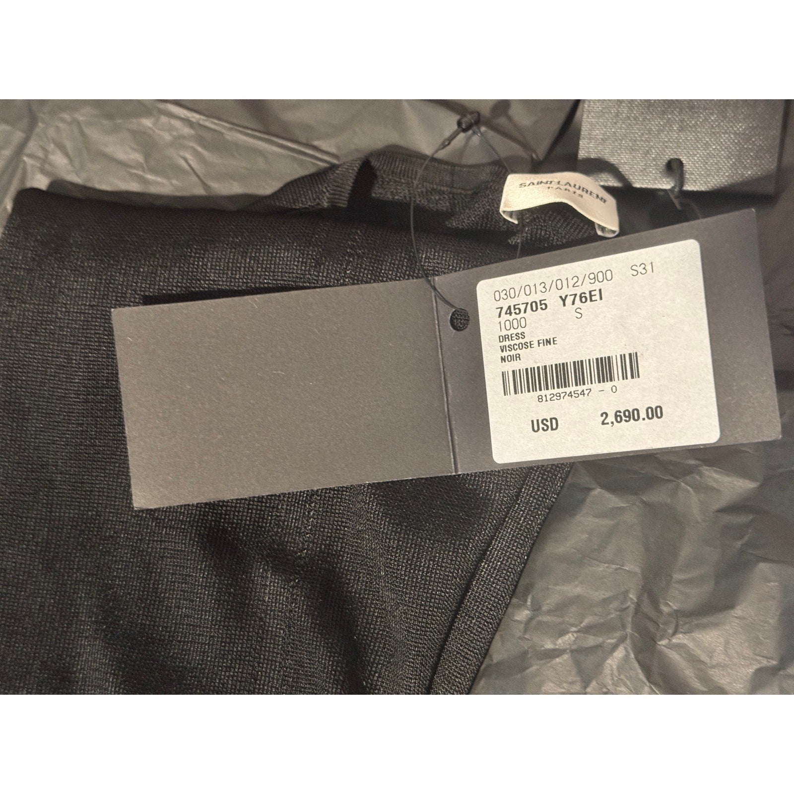 Title  SAINT LAURENT Jersey Maxi Dress – 100% Viscose, Made in France (Size S) Saint Laurent