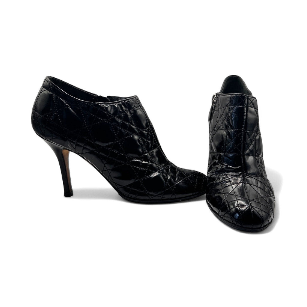 Christian Dior Cannage Patent Leather Ankle Boots Dior