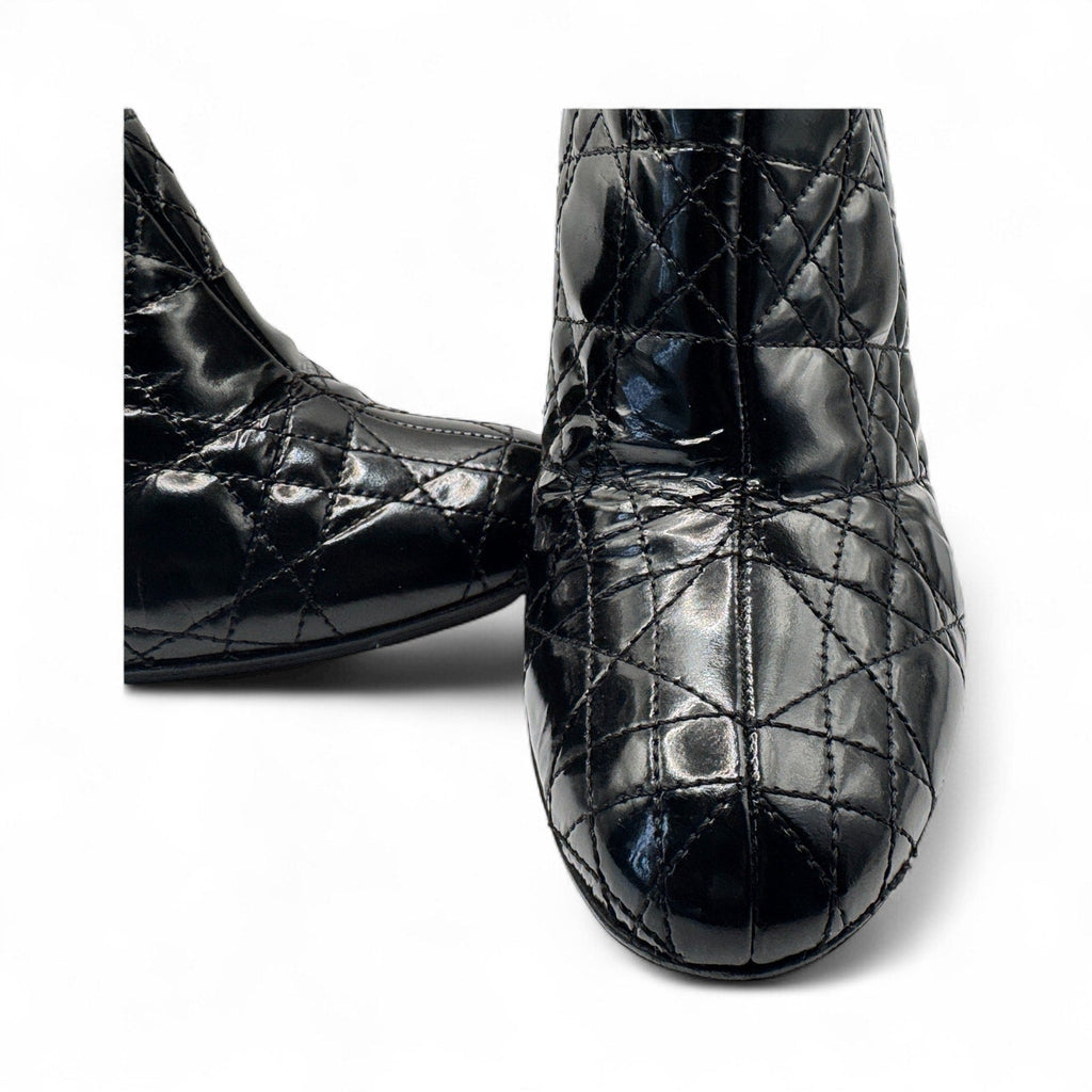 Christian Dior Cannage Patent Leather Ankle Boots Dior