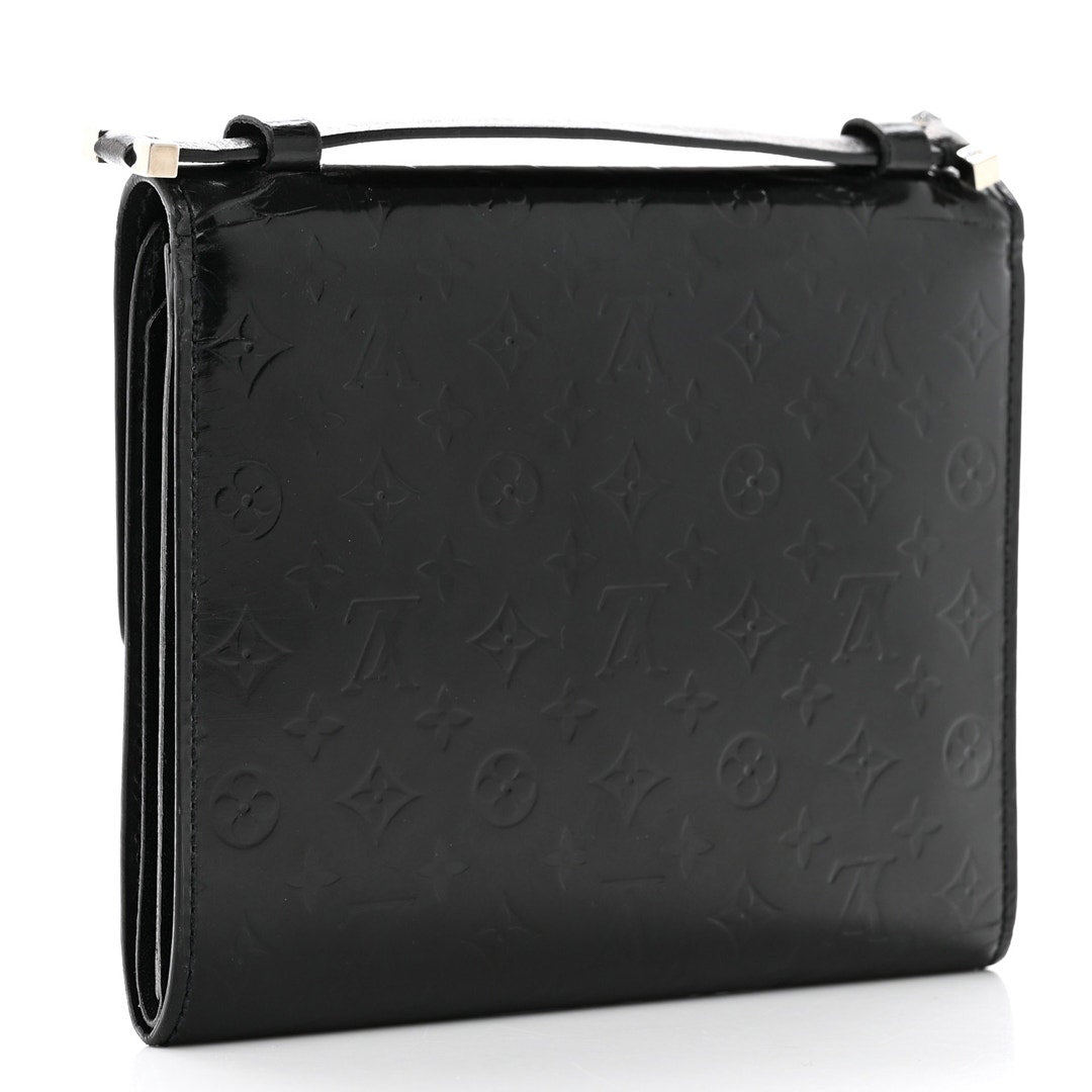 Louis Vuitton Anoushka PM Black Monogram Leather Trifold Wallet with Dust Bag & Box Louis Vuitton