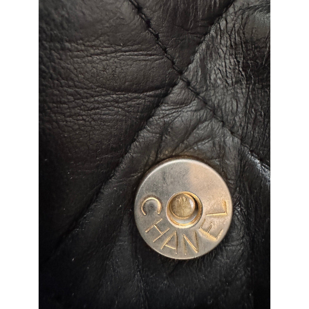 CHANEL Vintage Diamond CC Quilted Large Lambskin Camera BagGold Hardware Chanel