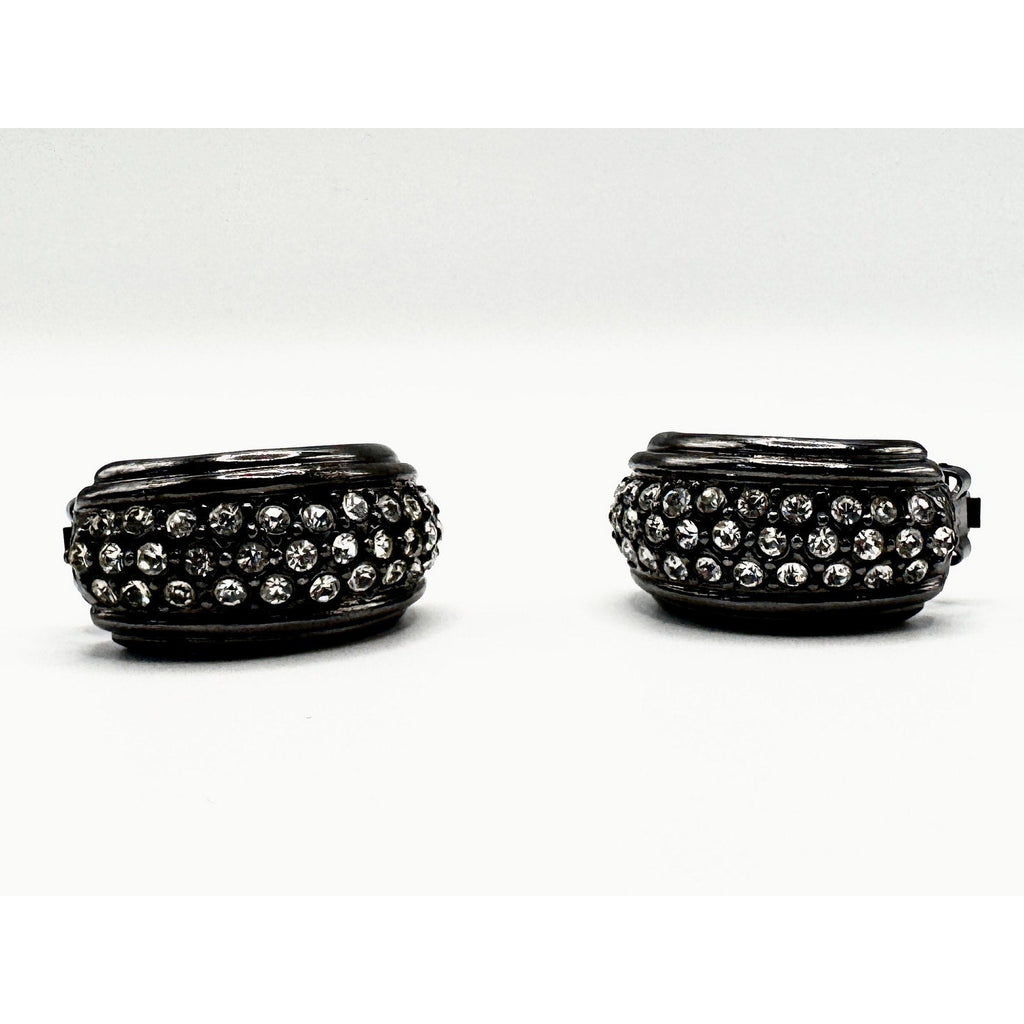 Vintage Yves Saint Laurent Crystal Rhinestone Clip-On Earrings – 3” Statement Pair YSL, Yves Saint Laurent