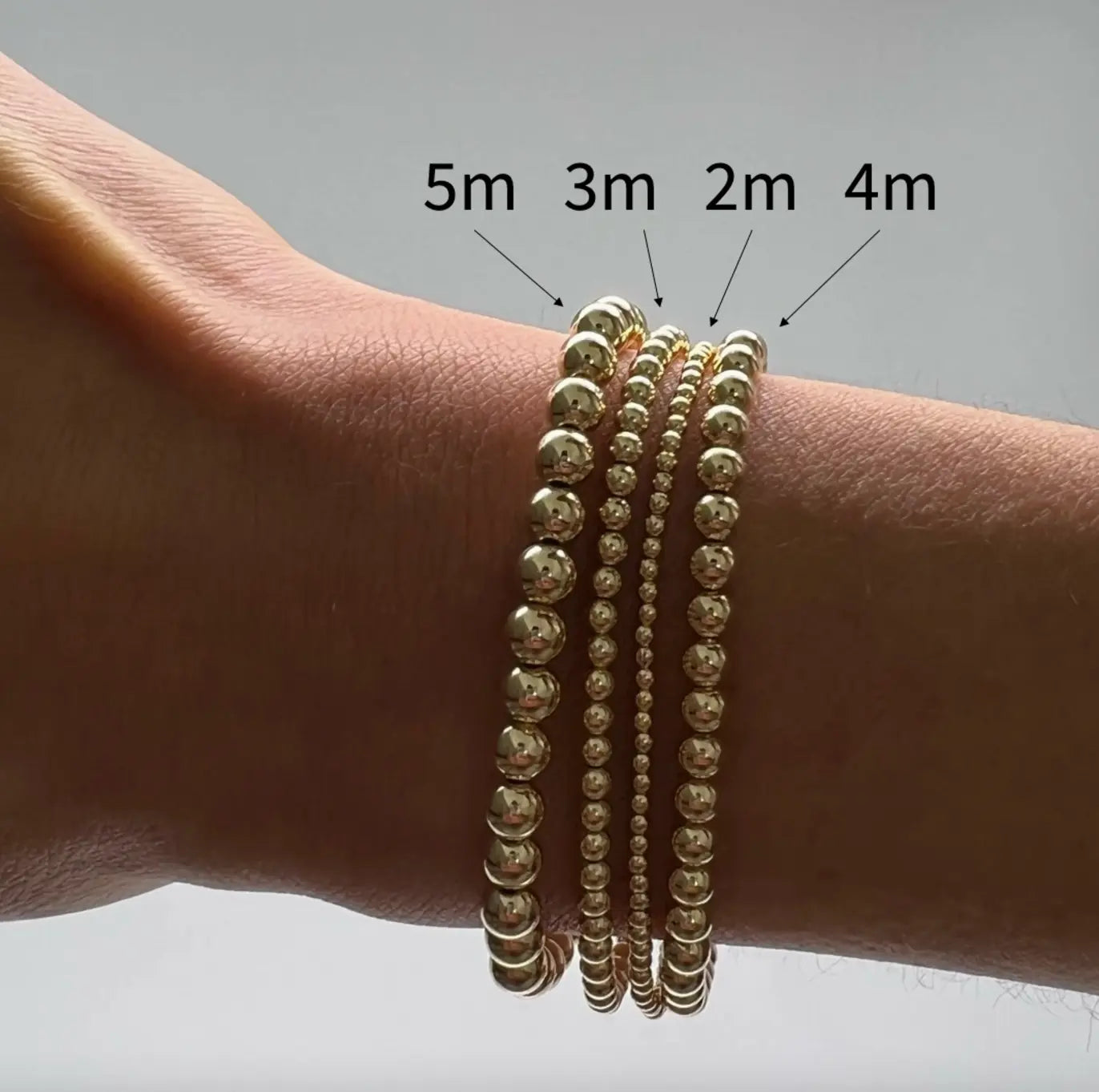5mm Gold Ball Bracelet Custom