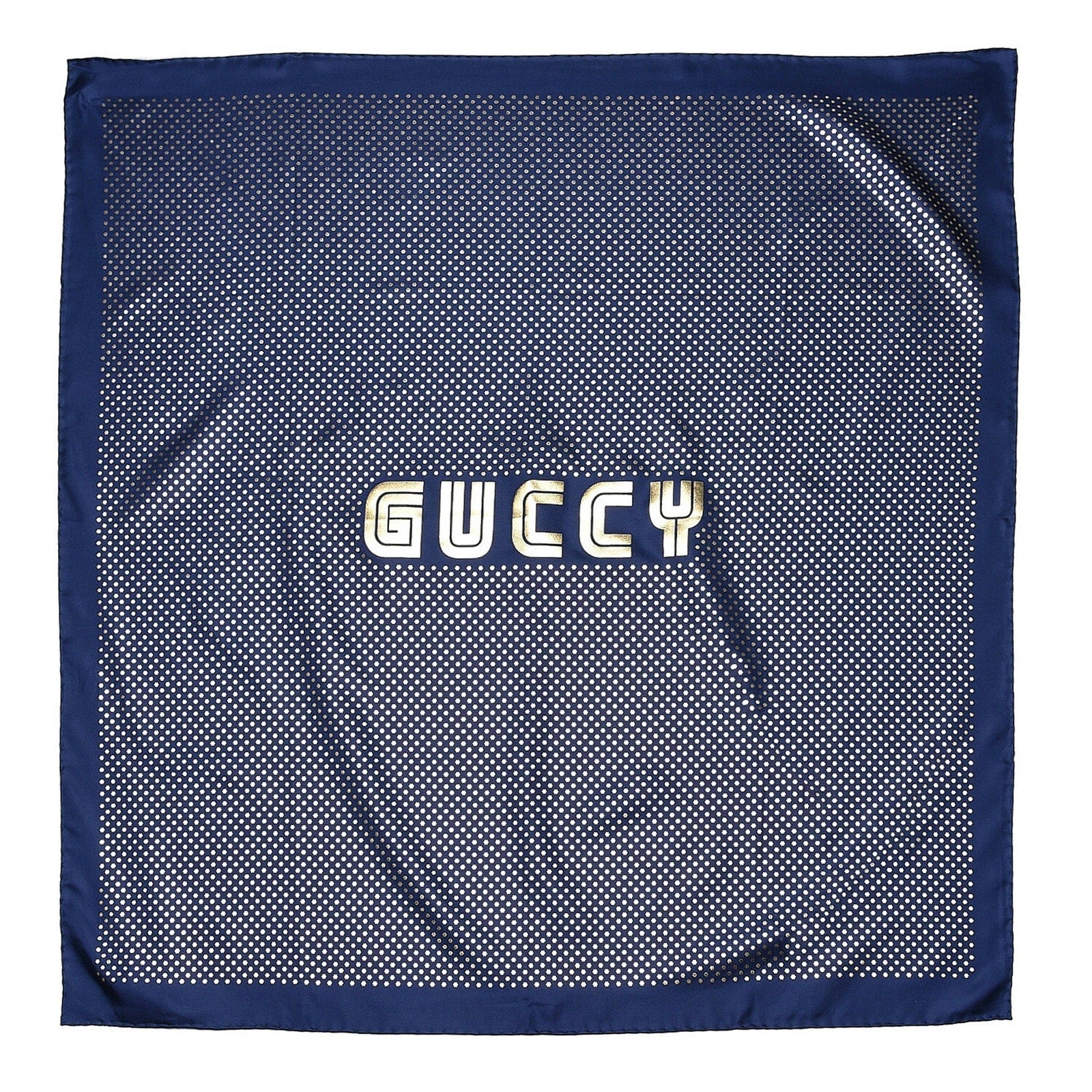 Authentic GUCCI "GUCCY" Gold Star SEGA® Print 100% Silk Scarf Gucci
