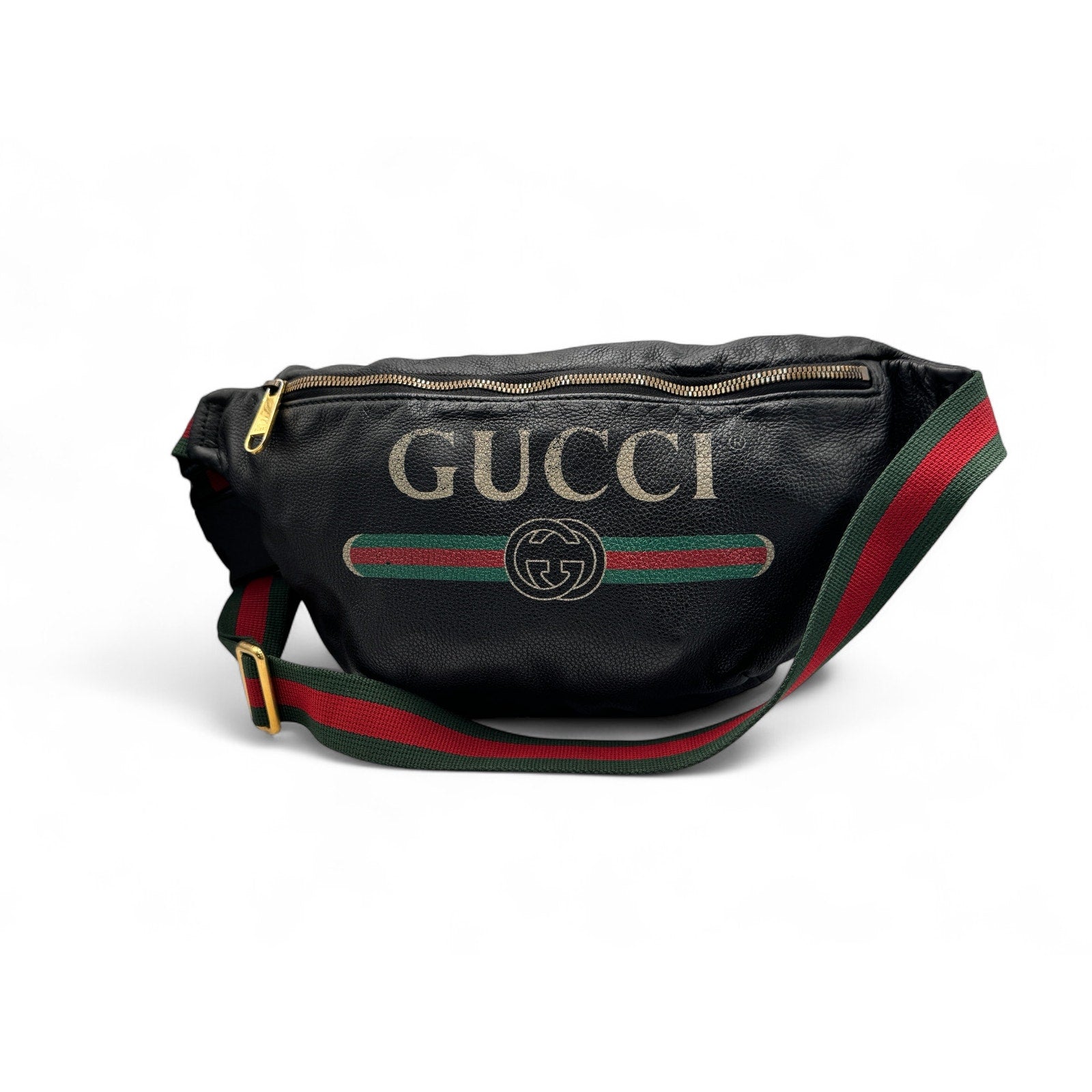 Gucci Logo Belt Bag in Black Calfskin Leather – Medium Size Gucci