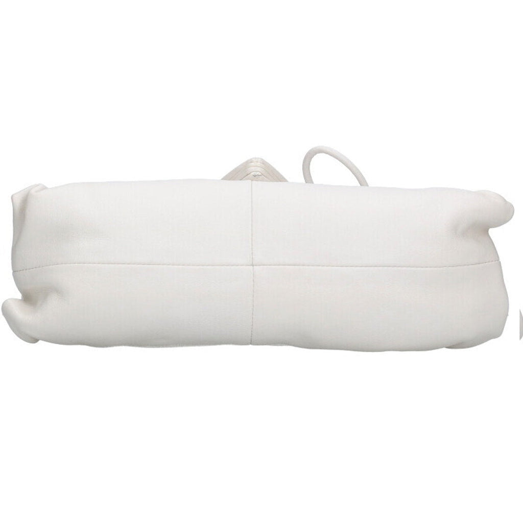 Bottega Veneta Trine Triangle Clutch in White Leather | Daniel Lee Era Bottega Veneta