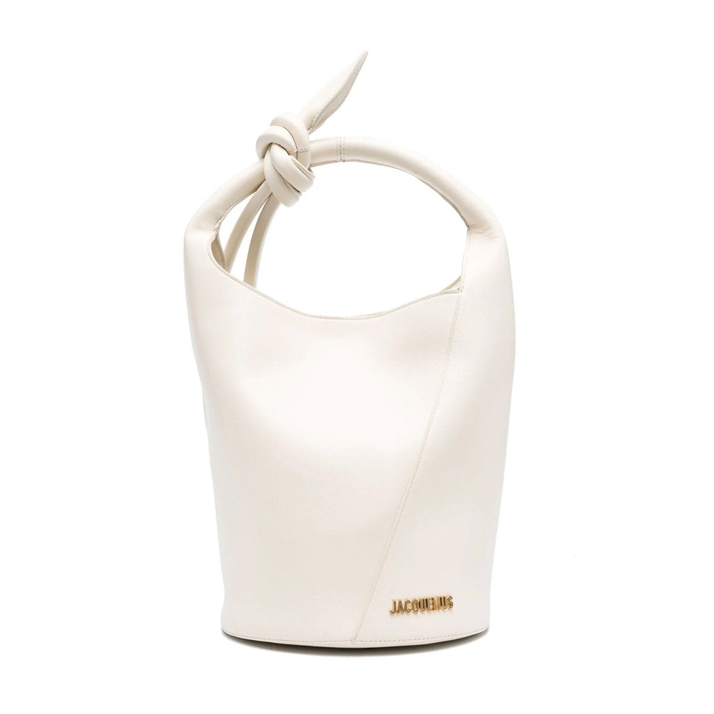 Jacquemus Le Petit Tourni Large Bucket Bag in Ivory – Calf Leather Jacquemus