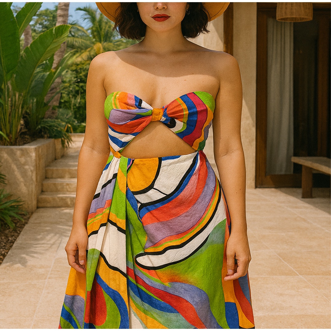 e:  Mara Hoffman Samara Strapless Cutout Dress in Alegasia Print – Size 8 – New Without Tags Mara Hoffman