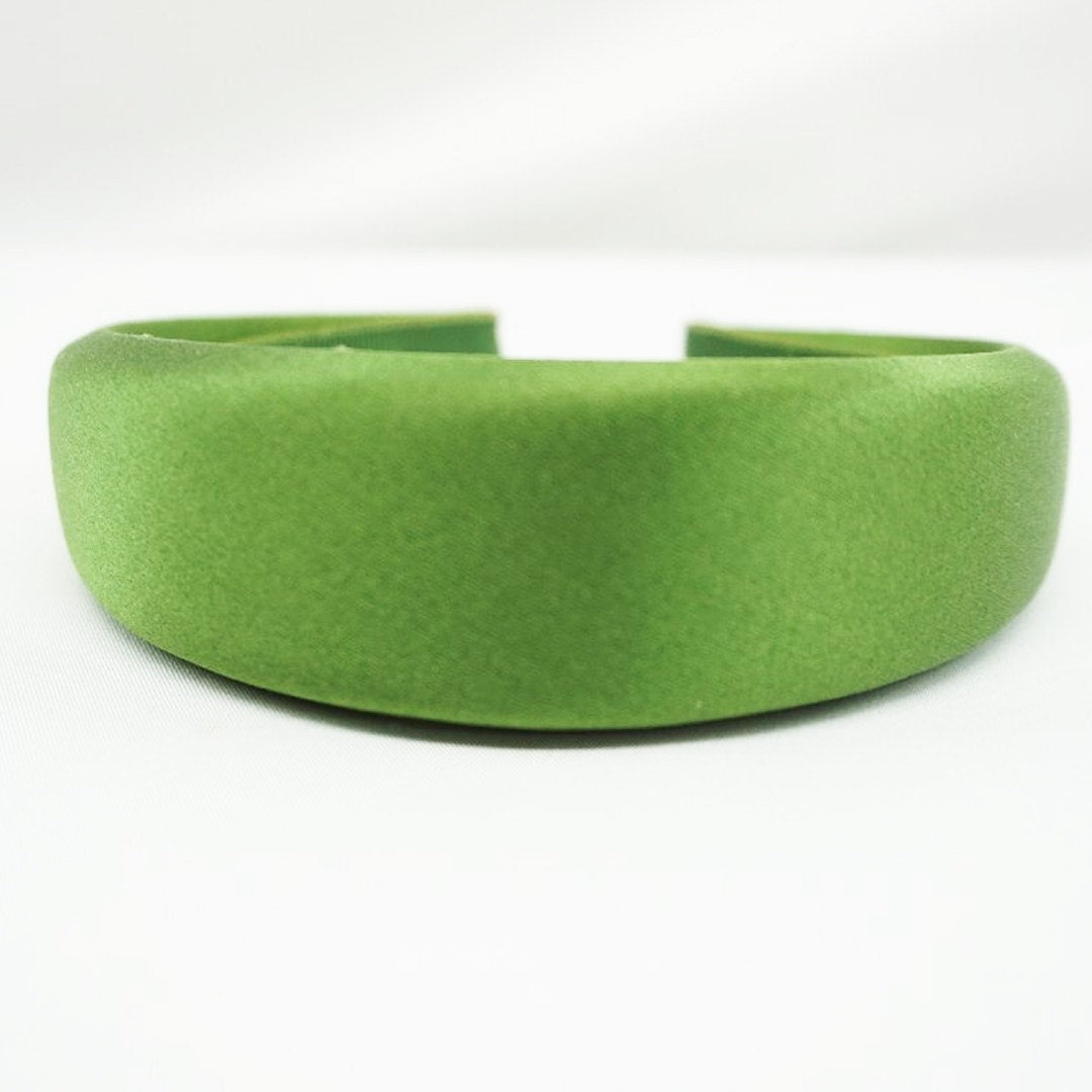 Prada Green Satin Padded Headband PRADA