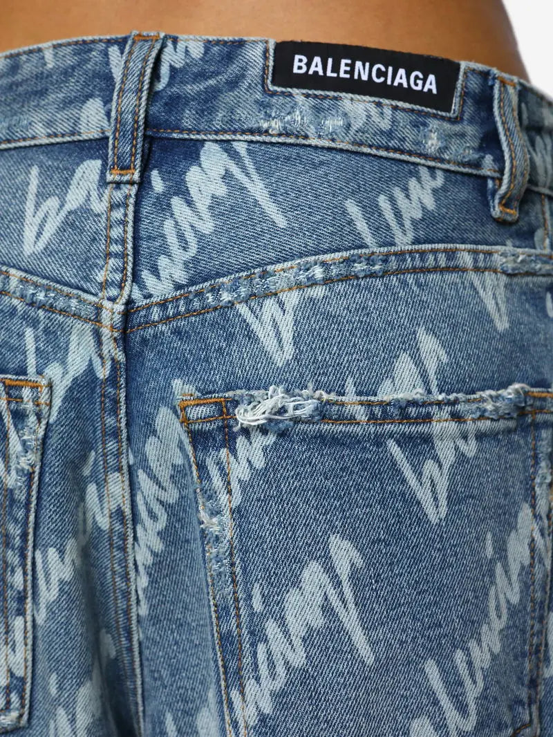 Balenciaga Logo Signature Boyfriend Jeans - Vault No9