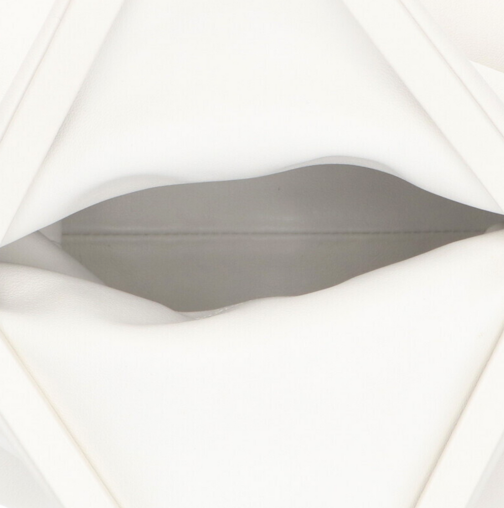 Bottega Veneta BV Trine Clutch in Bianco – White Lambskin Large Leather Wristlet Bottega Veneta