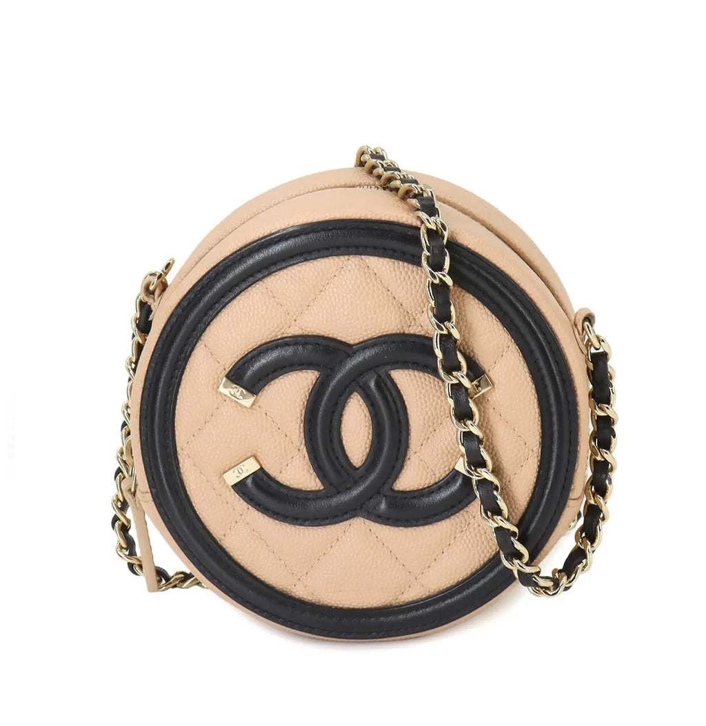CHANEL CC Filigree Chain Shoulder Bag Caviar Leather - Vault No9