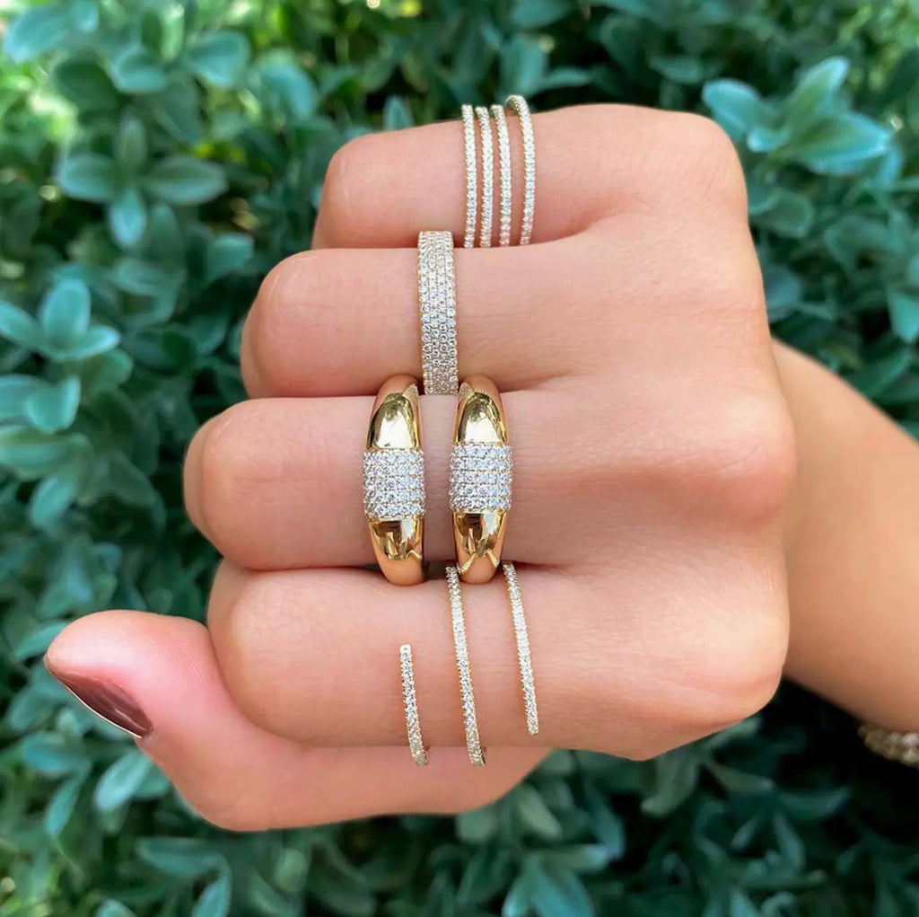 Diamond Micropavé Eternity Band 14K Gold Custom