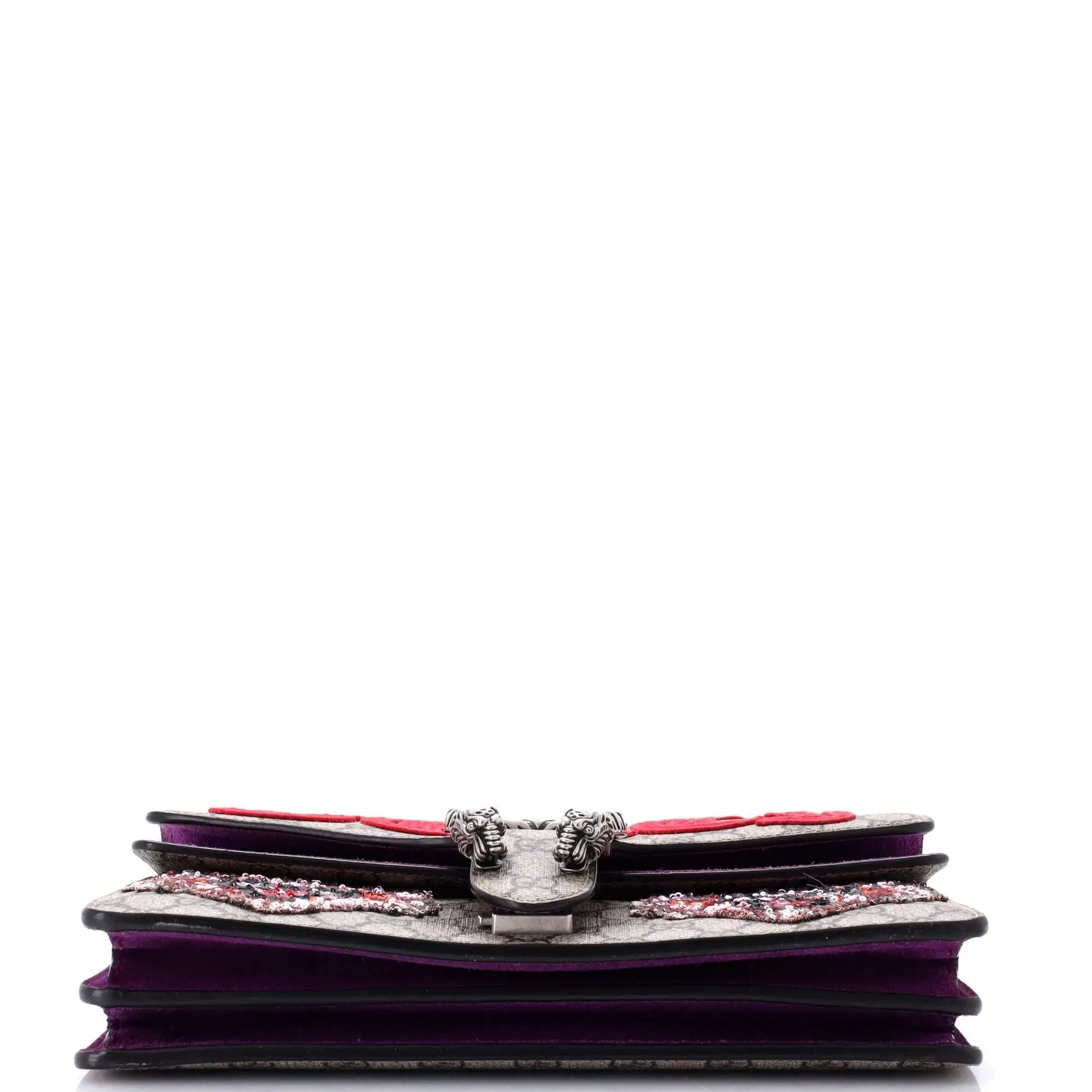 Gucci GG Supreme Dionysus Small Shoulder Bag with Suede Trim & Sequin Detail Gucci