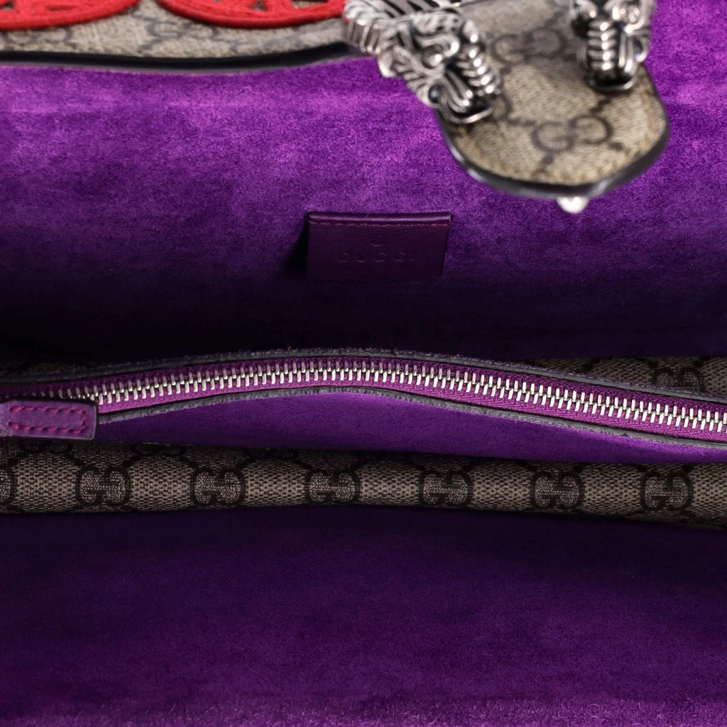 Gucci GG Supreme Dionysus Small Shoulder Bag with Suede Trim & Sequin Detail Gucci