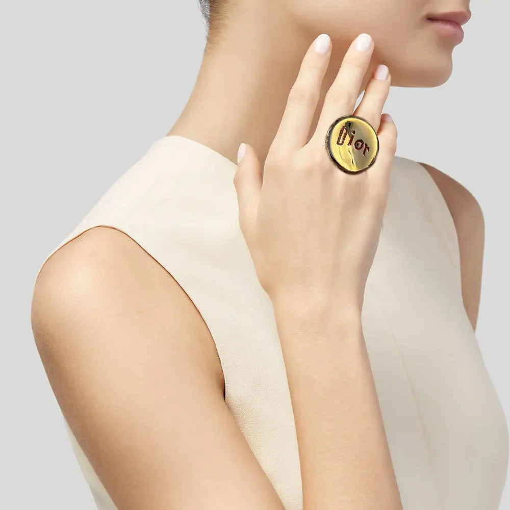 Rare  Christian Dior Bottle Cap Large Cocktail Ring - Vault No9