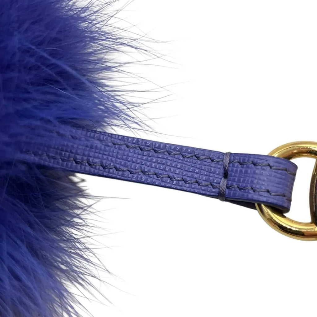 FENDI Blue Fur Pom Pom Bag Charm – Large, Made in Italy FENDI