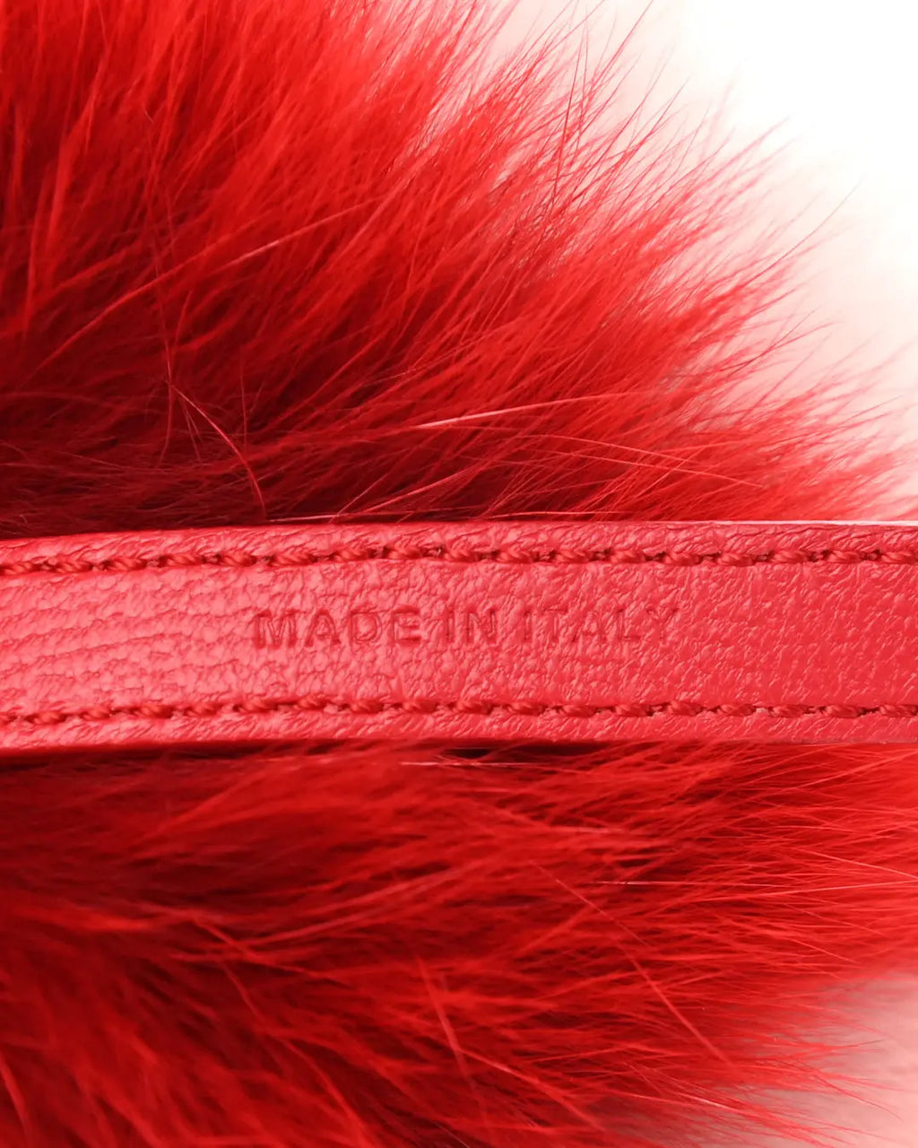 Fendi Fox Fur Heart Pom Pom Bag Charm – Rosso Rosa Red & Pink FENDI