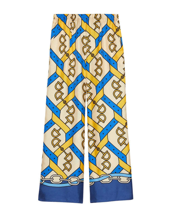 Gucci Horsebit Print Silk Pants