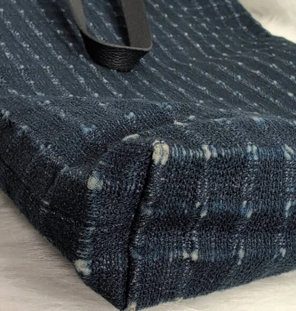 Hermès Amedaba GM Tote Bag Hand Indigo Navy Canvas Leather - Vault No9