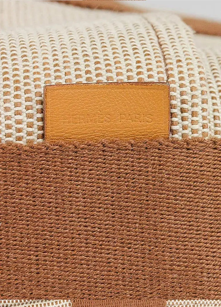 Hermes Toile and Brown Canvas Saxo PM Bag - Vault No9