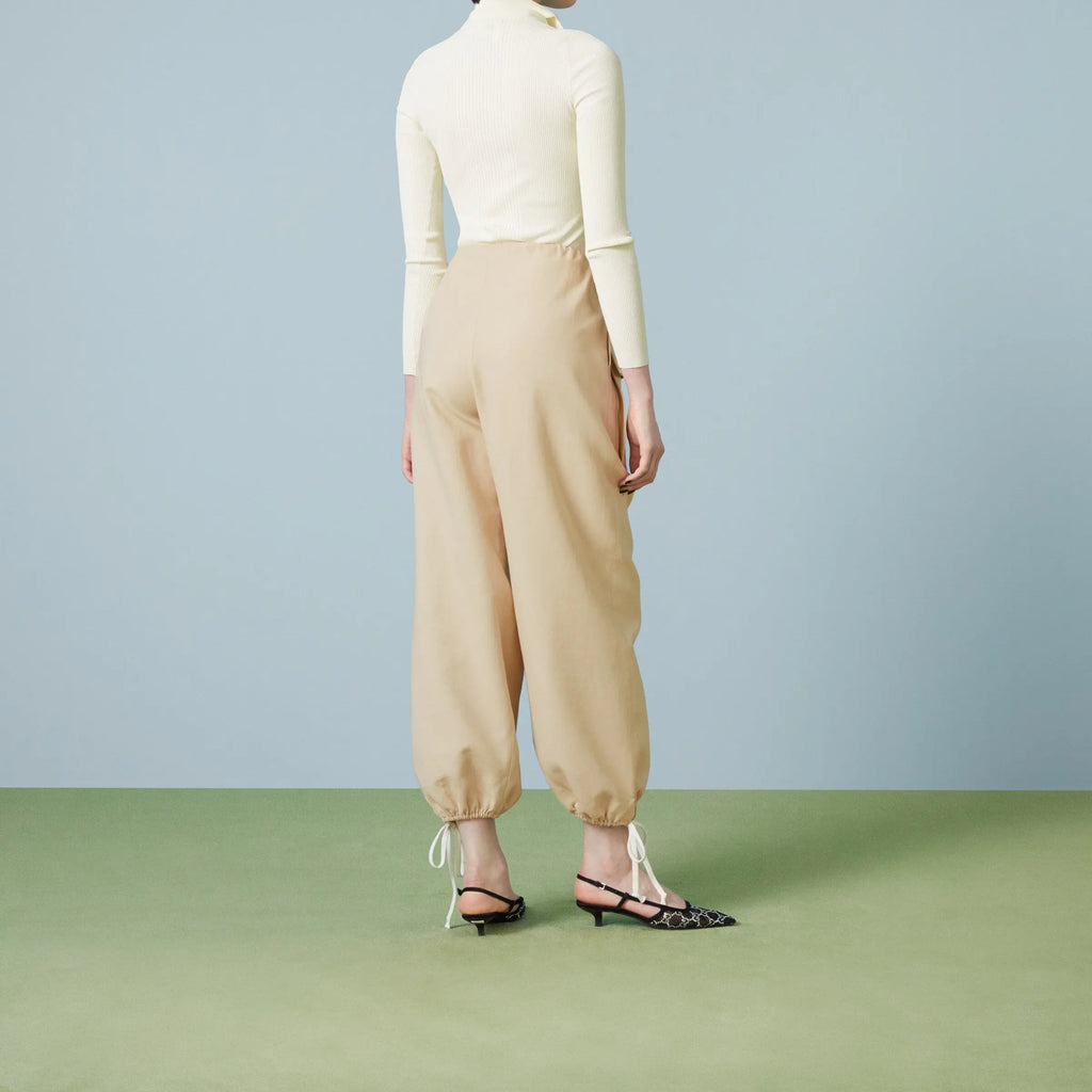 Gucci Beige Exposed Zip Cargo Boyfriend Pants $1700 - Vault No9