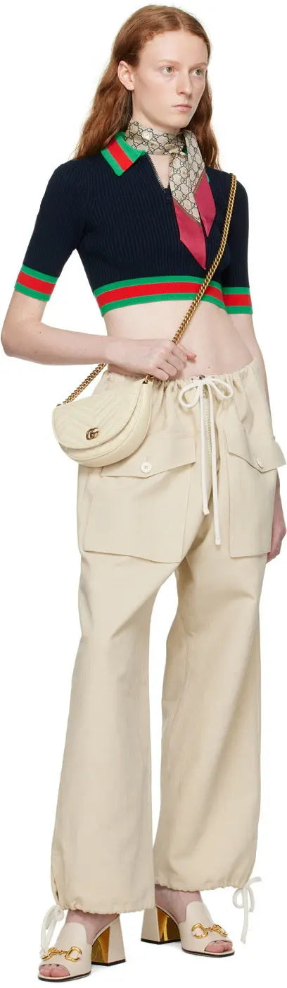 Gucci Beige Exposed Zip Cargo Boyfriend Pants $1700 - Vault No9