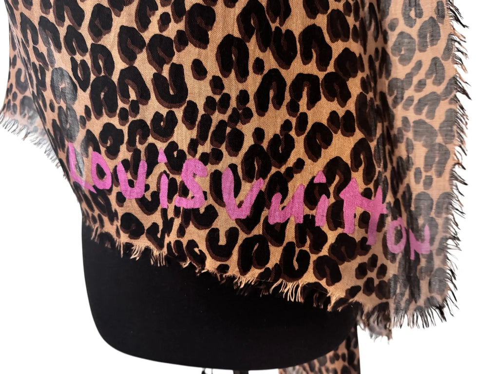 Louis Vuitton x Stephen Sprouse Leopard Graffiti Shawl – Cashmere Silk Scarf 2014 LOUIS VUITTON