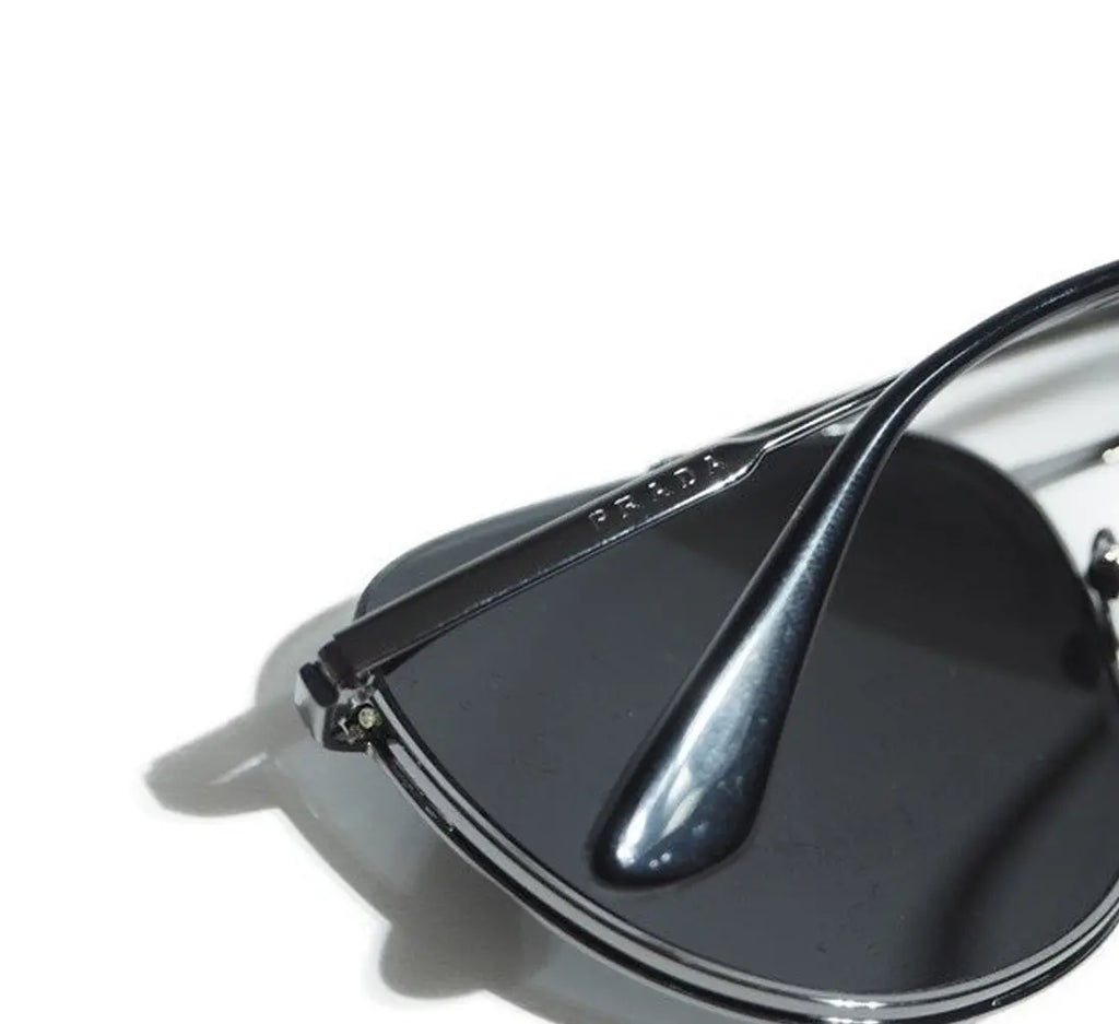 Prada Black Aviator Sunglasses with Box & Case Prada