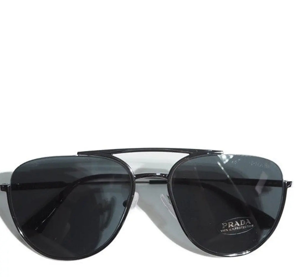 Prada Black Aviator Sunglasses with Box & Case Prada