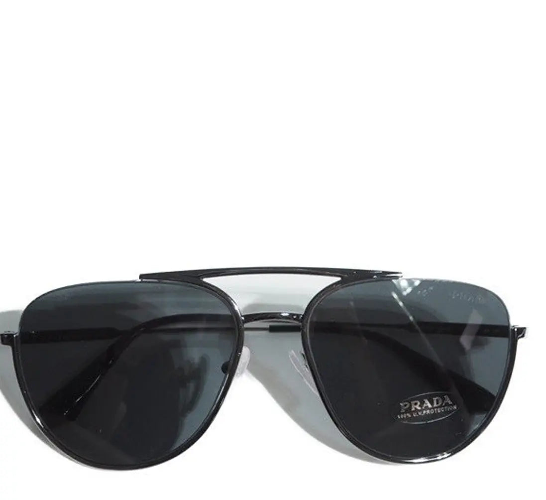 Prada Black Aviator Sunglasses with Box & Case Prada