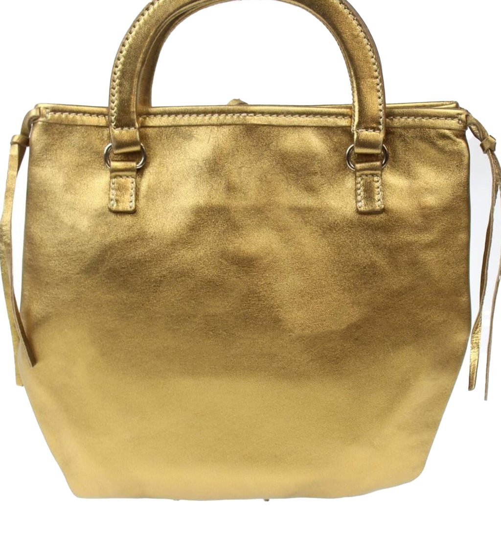 Prada Vintage Gold Leather Handbag Prada
