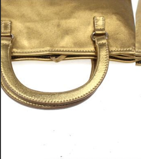 Prada Vintage Gold Leather Handbag Prada