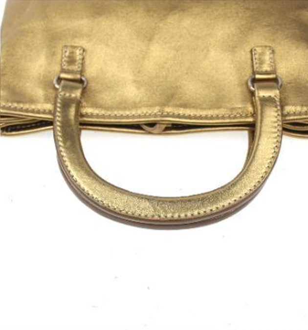 Prada Vintage Gold Leather Handbag Prada