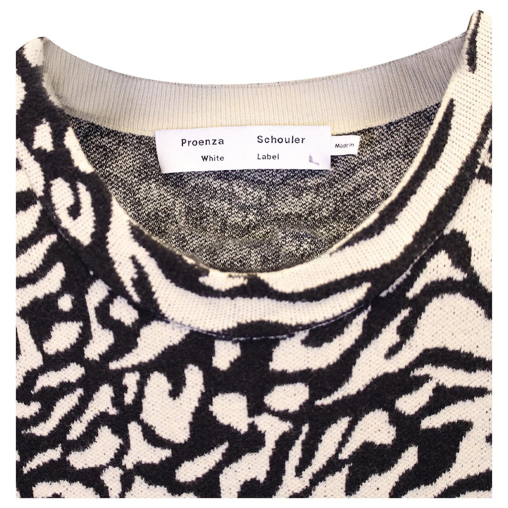 Proenza Schouler White Label Animal Mix Jacquard Midi Dress – Zebra &amp; Leopard Knit Column Proenza Schouler