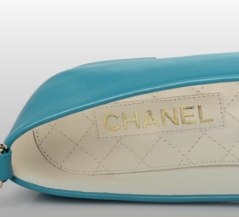 Chanel Lambskin  Ankle Charm Chain Ballerina Flats CHANEL