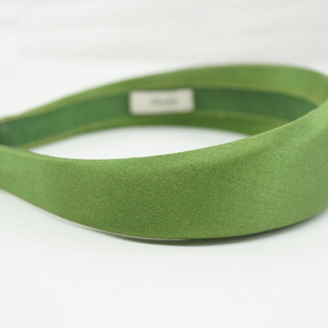Prada Green Satin Padded Headband PRADA