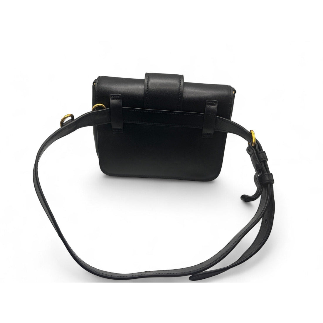 Authentic Prada Leather Cahier Convertible Belt Bag – Black with Gold Hardware PRADA