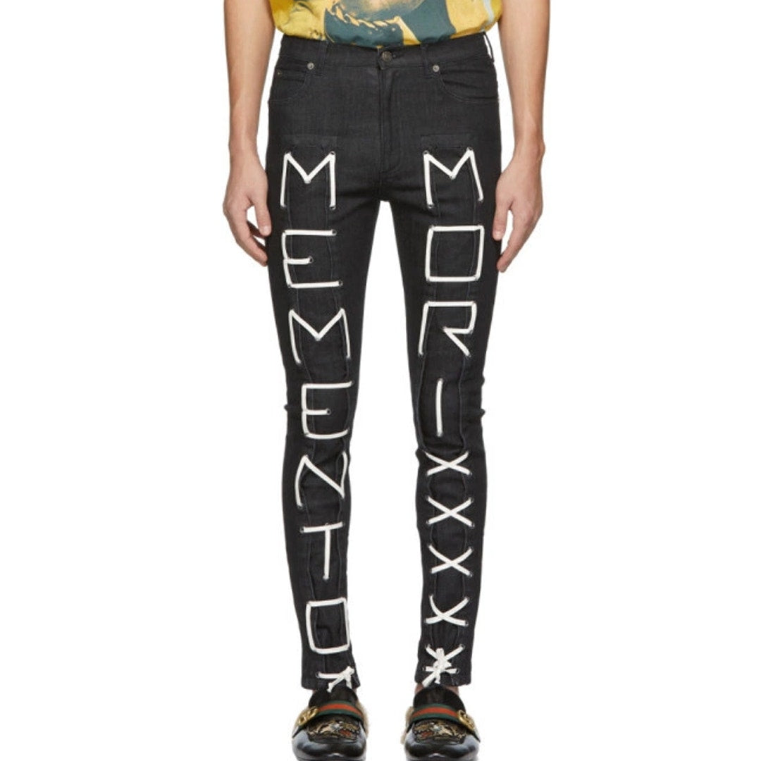 Gucci Black Memento Mori Skinny Jeans Gucci