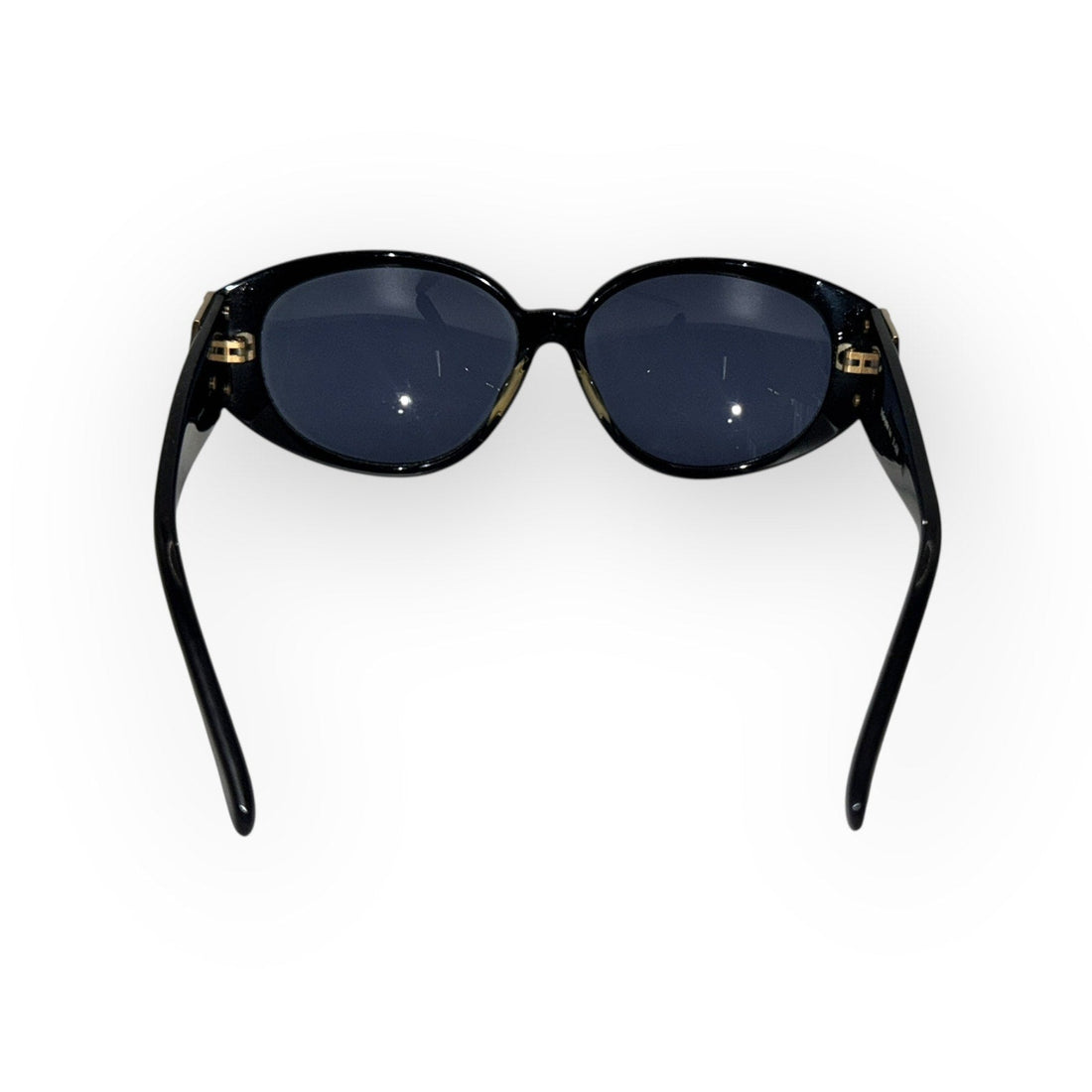 Yves Saint Laurent Vintage Black & Gold Oval Sunglasses – Authentic Designer Eyewear Yves Saint Laurent