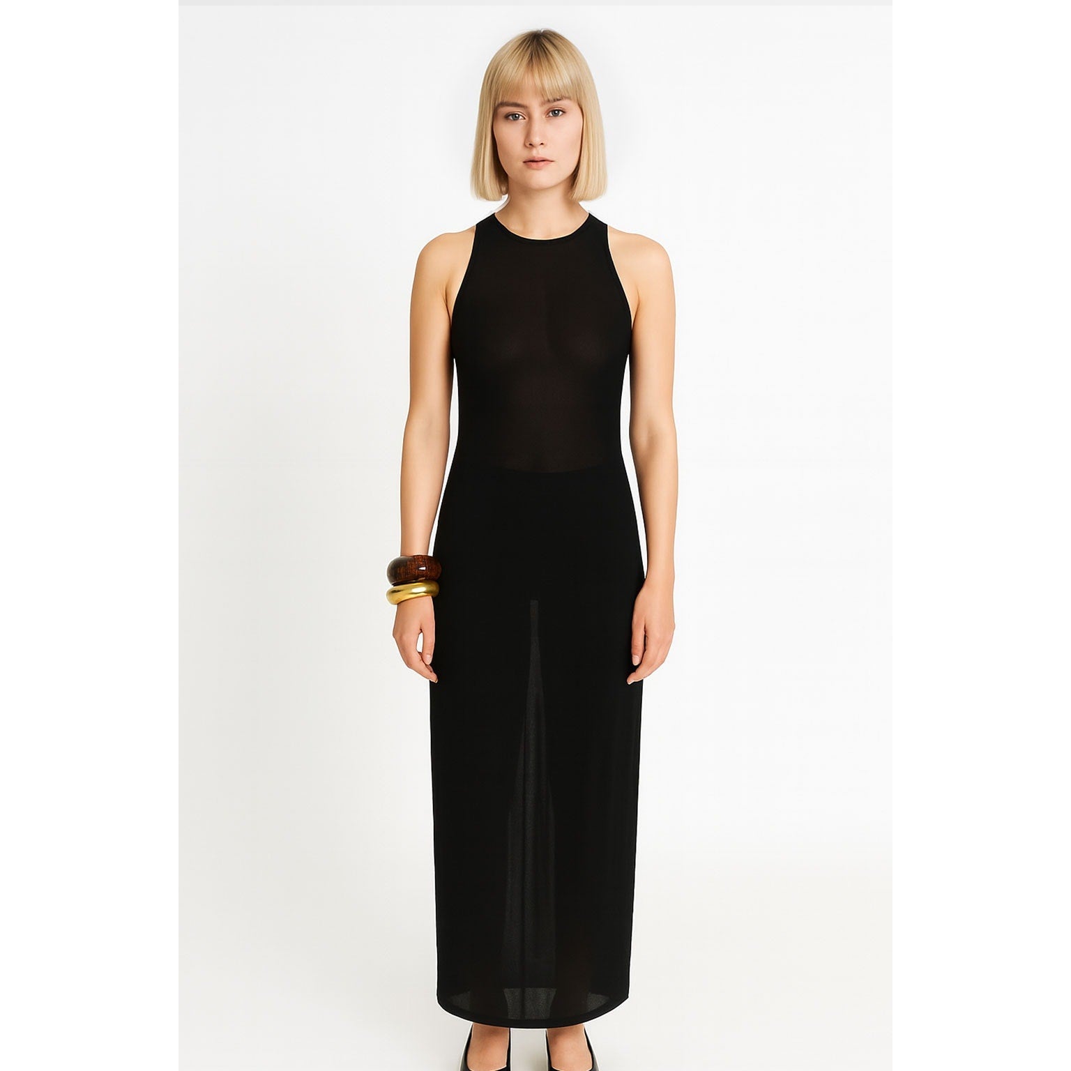 Title  SAINT LAURENT Jersey Maxi Dress – 100% Viscose, Made in France (Size S) Saint Laurent