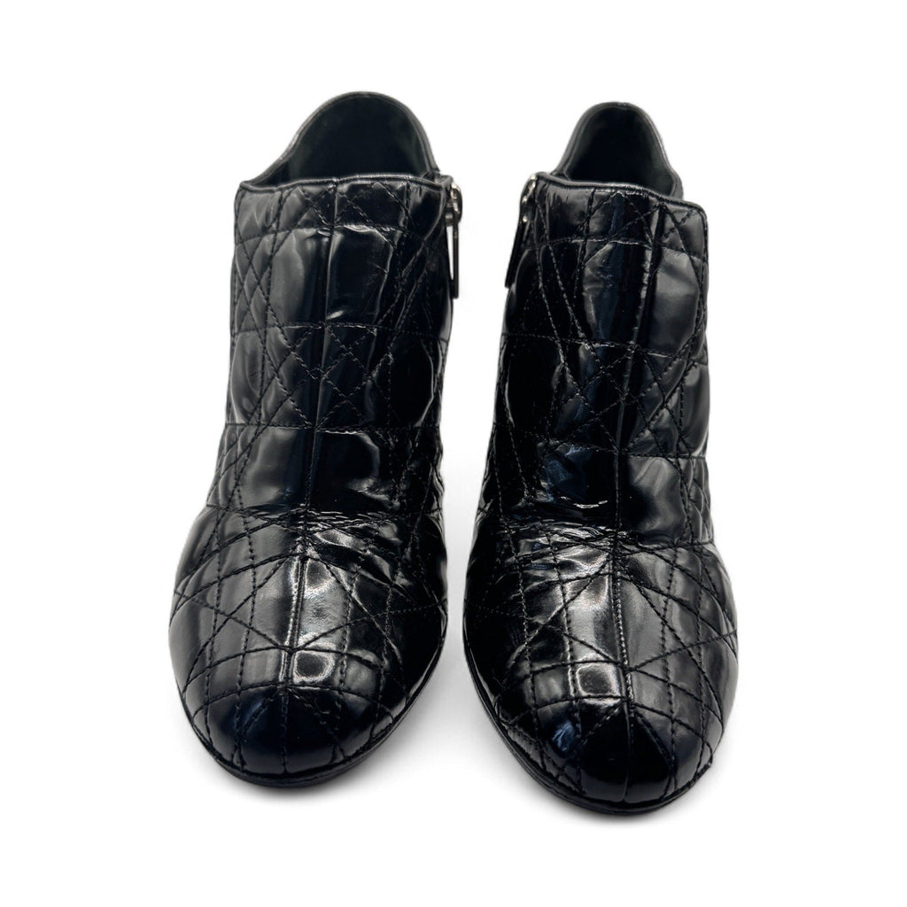 Christian Dior Cannage Patent Leather Ankle Boots Dior