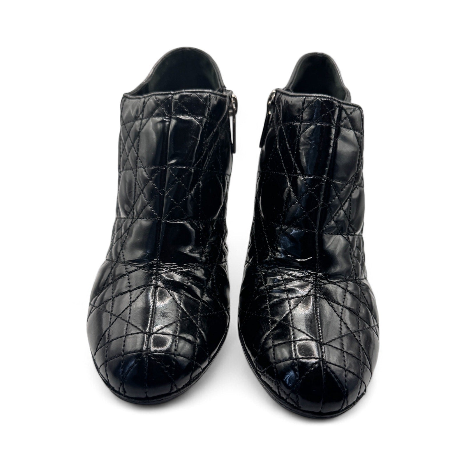 Christian Dior Cannage Patent Leather Ankle Boots Dior