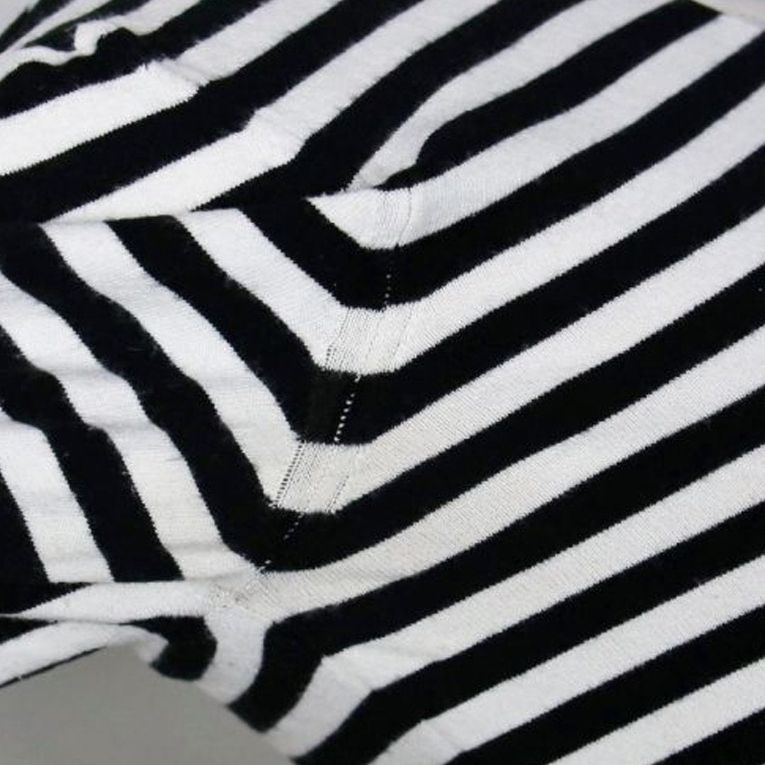 Vintage Chanel 90s Striped Logo Sweater – Size 38, Iconic Black & White Knit Chanel