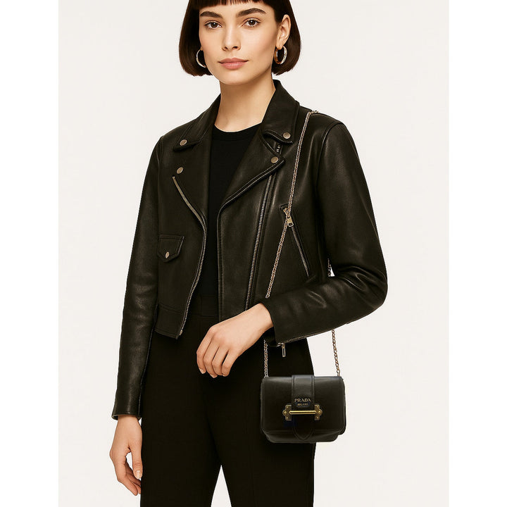 Authentic Prada Leather Cahier Convertible Belt Bag – Black with Gold Hardware PRADA
