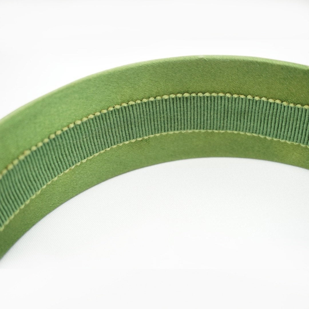 Prada Green Satin Padded Headband PRADA
