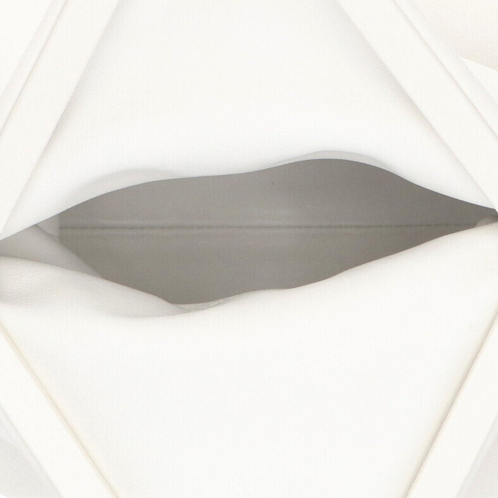 Bottega Veneta Trine Triangle Clutch in White Leather | Daniel Lee Era Bottega Veneta